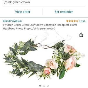 Vividsun pink green headpiece floral headband